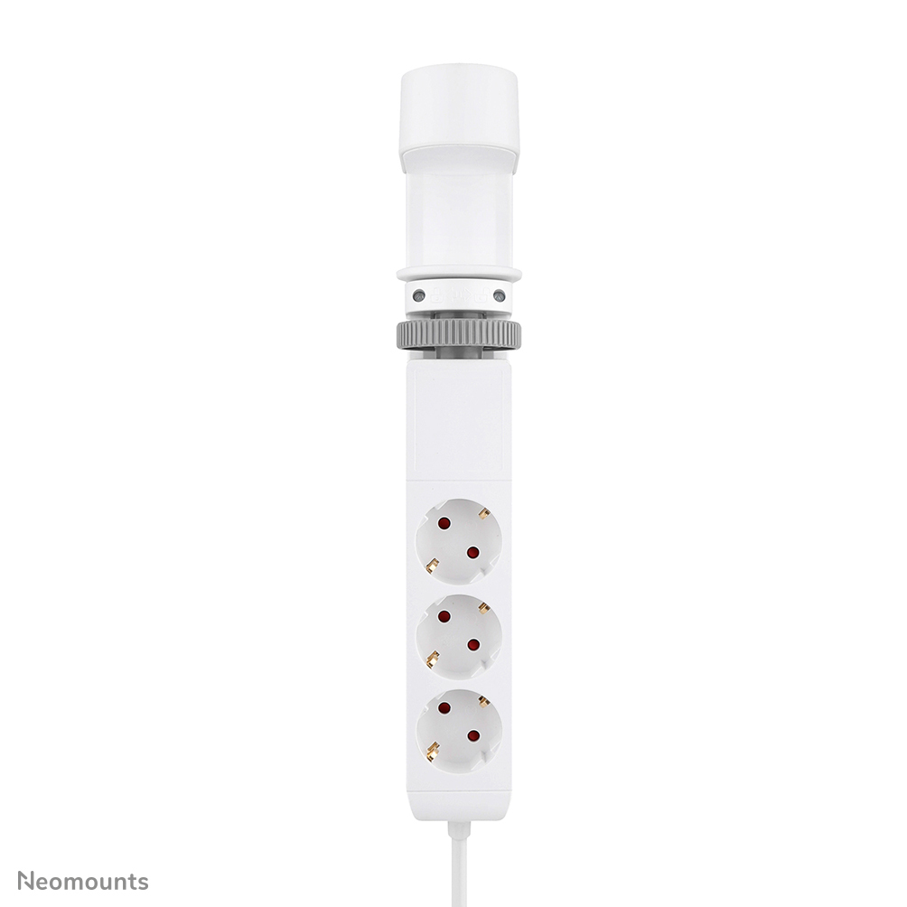 NEOMOUNTS VOLT Desk Clamp socket with Quick-charge USB Ports clamp 0-50mm 3x type-F 230V 1x USB-A 18W 2x USB-C 20W