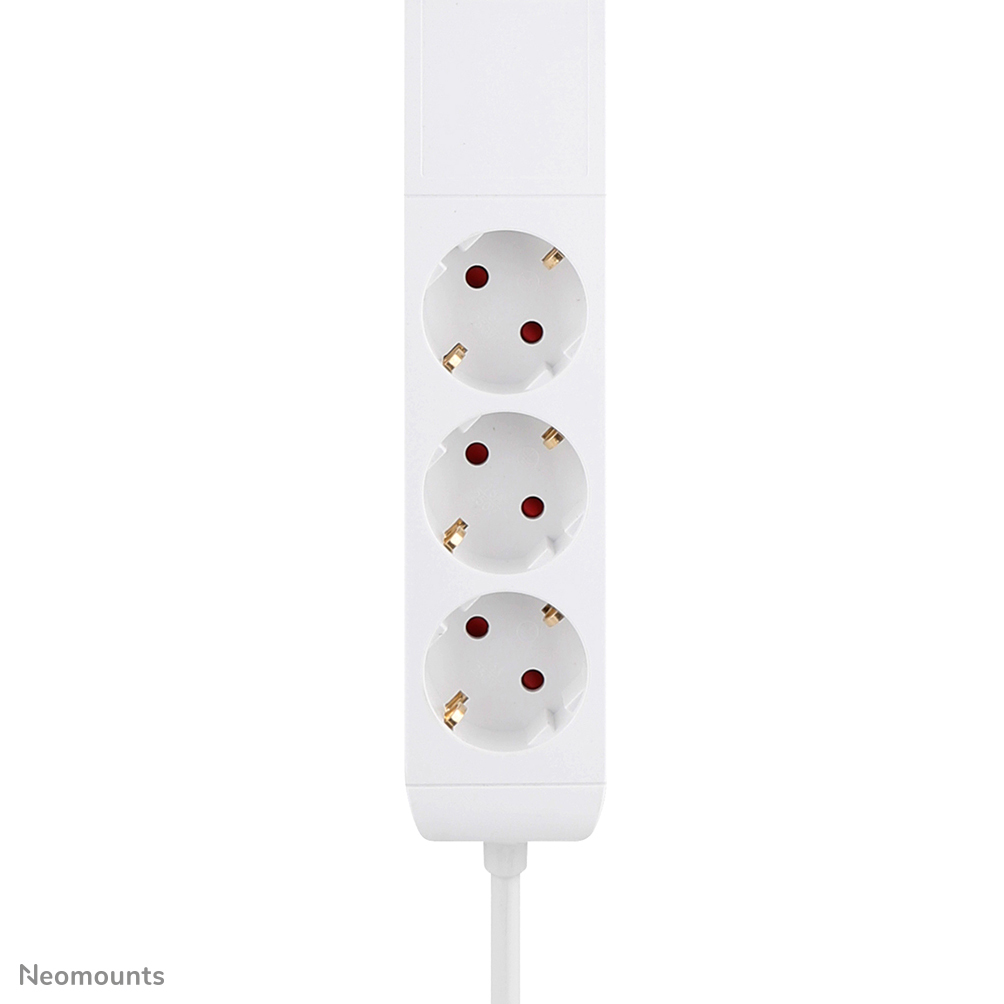 NEOMOUNTS VOLT Desk Clamp socket with Quick-charge USB Ports clamp 0-50mm 3x type-F 230V 1x USB-A 18W 2x USB-C 20W