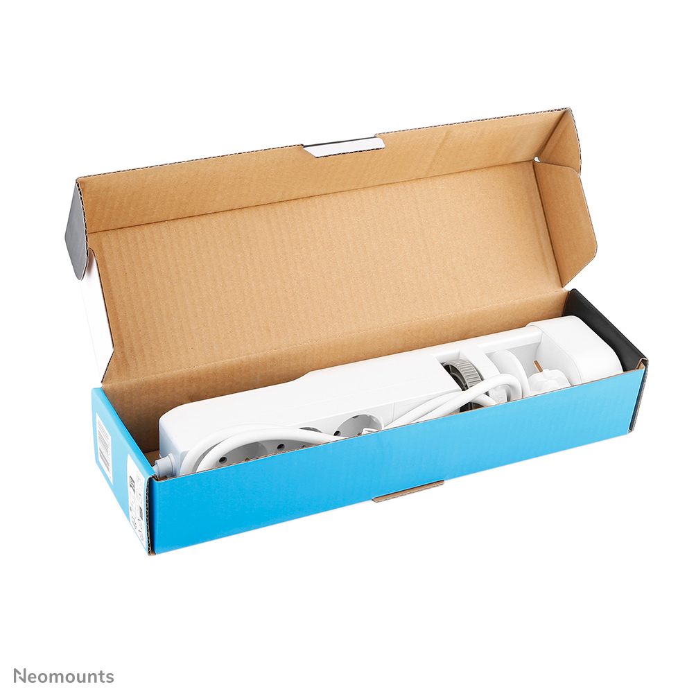 NEOMOUNTS VOLT Desk Clamp socket with Quick-charge USB Ports clamp 0-50mm 3x type-F 230V 1x USB-A 18W 2x USB-C 20W