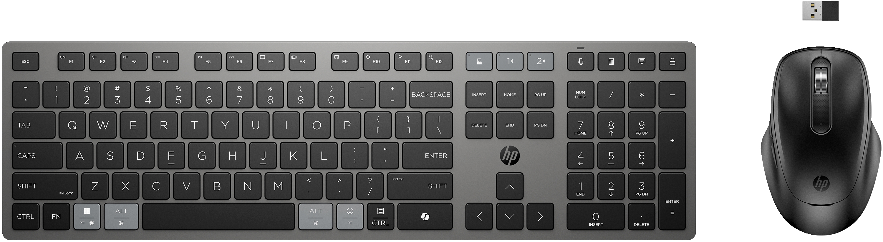 HP STORE 3PL clavier Souris incluse Bureau RF sans fil + Bluetooth Noir
