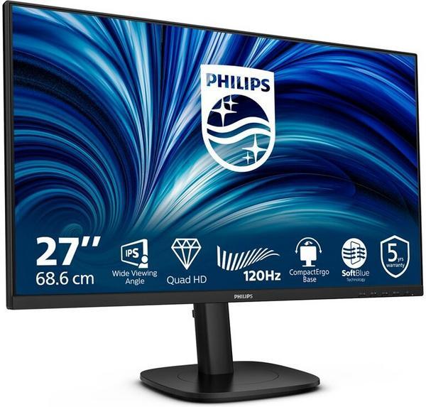 PHILIPS 27p 2560x1440 120Hz IPS Flat H/A 150 MM TUV EyeSafe certified USB HUB SPEAKERS DPx1 HDMIx2 350cd/m2 TCO 10