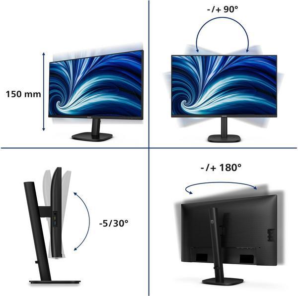 PHILIPS 27p 2560x1440 120Hz IPS Flat H/A 150 MM TUV EyeSafe certified USB HUB SPEAKERS DPx1 HDMIx2 350cd/m2 TCO 10