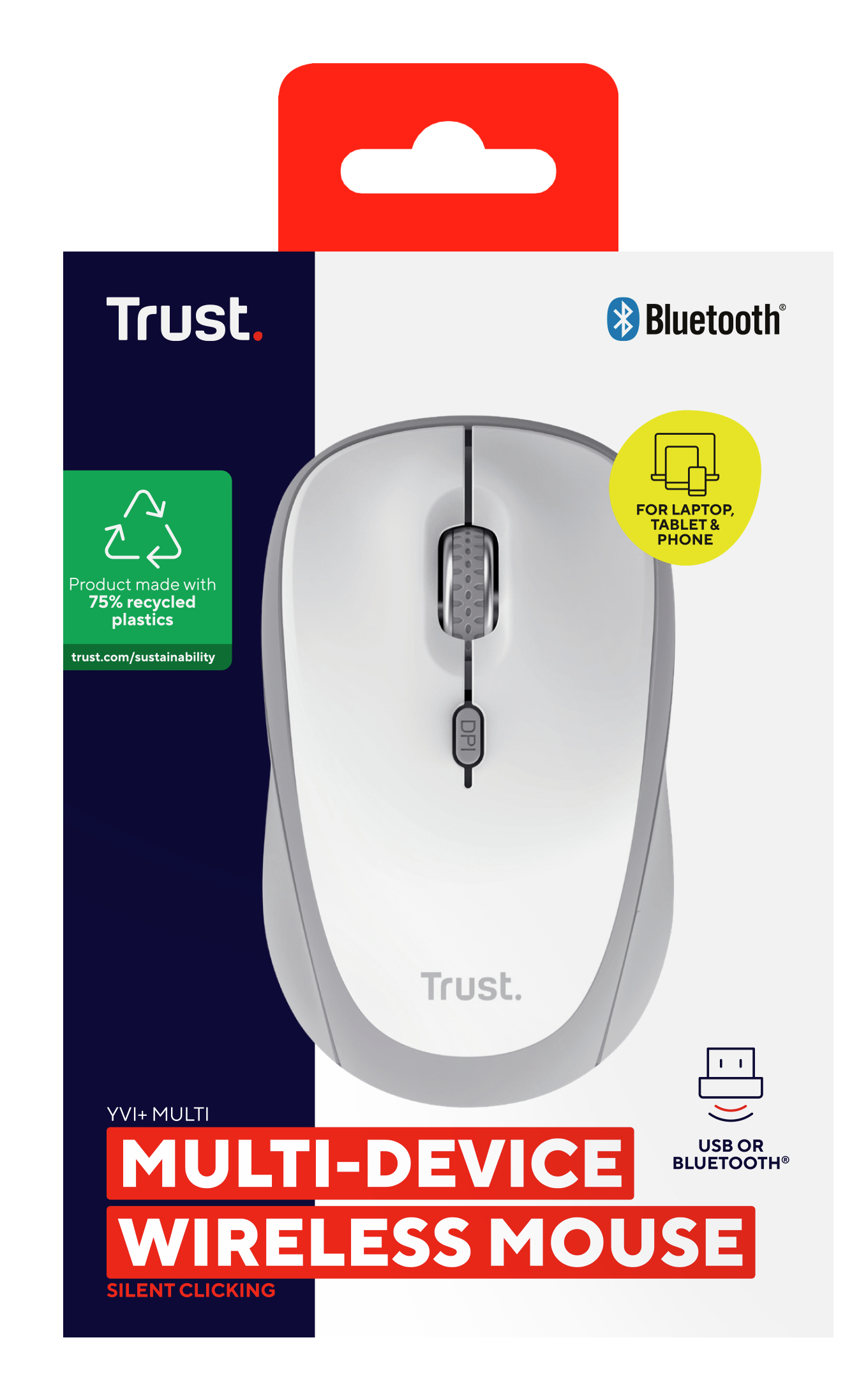 TRUST Yvi+ Compact Wireless Multi-Device Mouse White