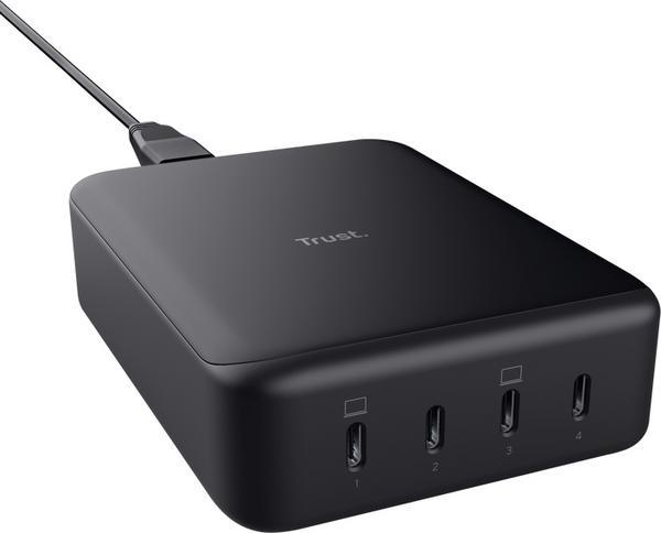 TRUST Maxo 240W GaN Desktop Charger with 4 USB-C Ports EU Black