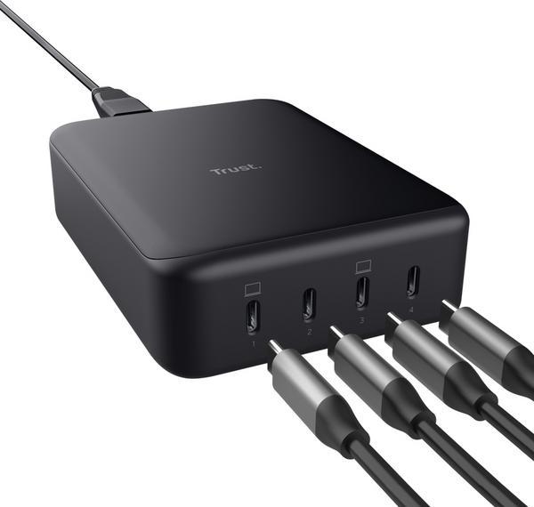 TRUST Maxo 240W GaN Desktop Charger with 4 USB-C Ports EU Black