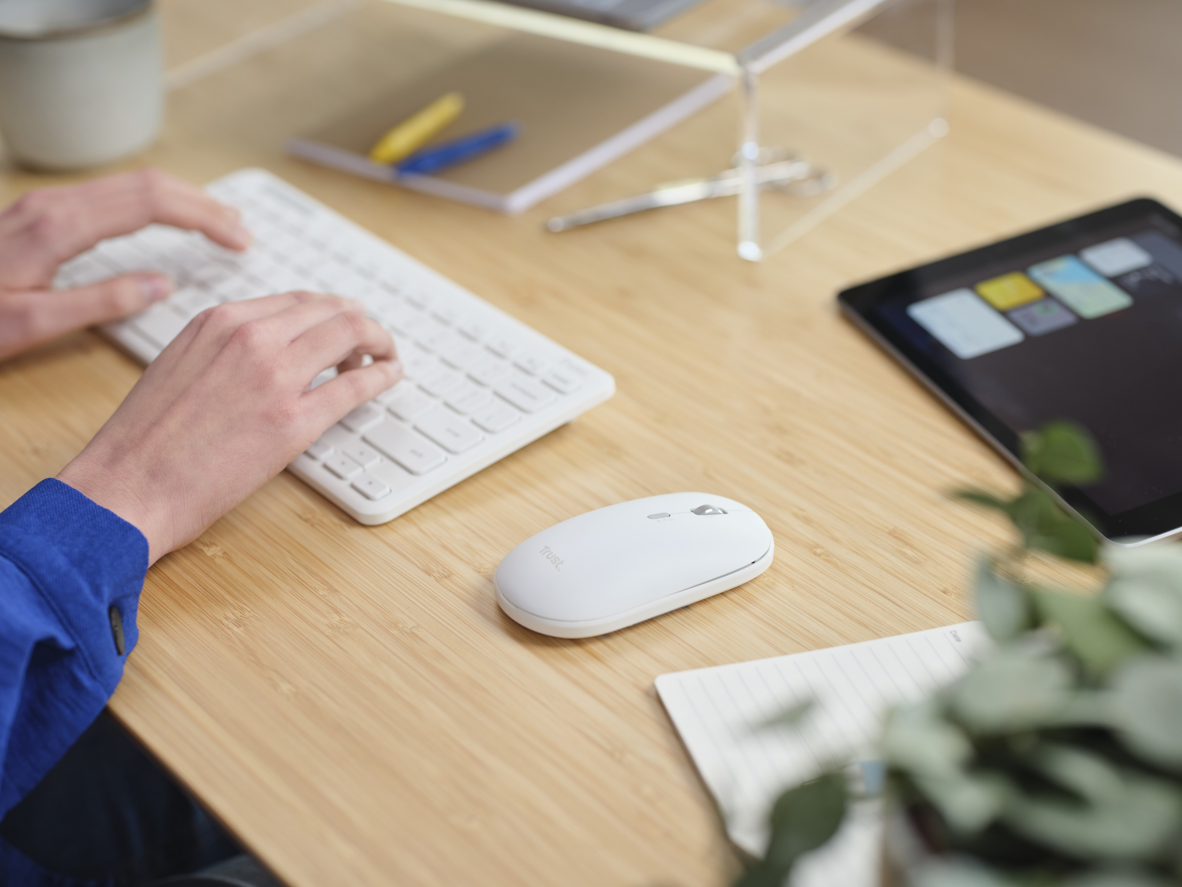 TRUST Lyra Keyboard and Wireless Multi-Device Mouse White AZERTY (FR)