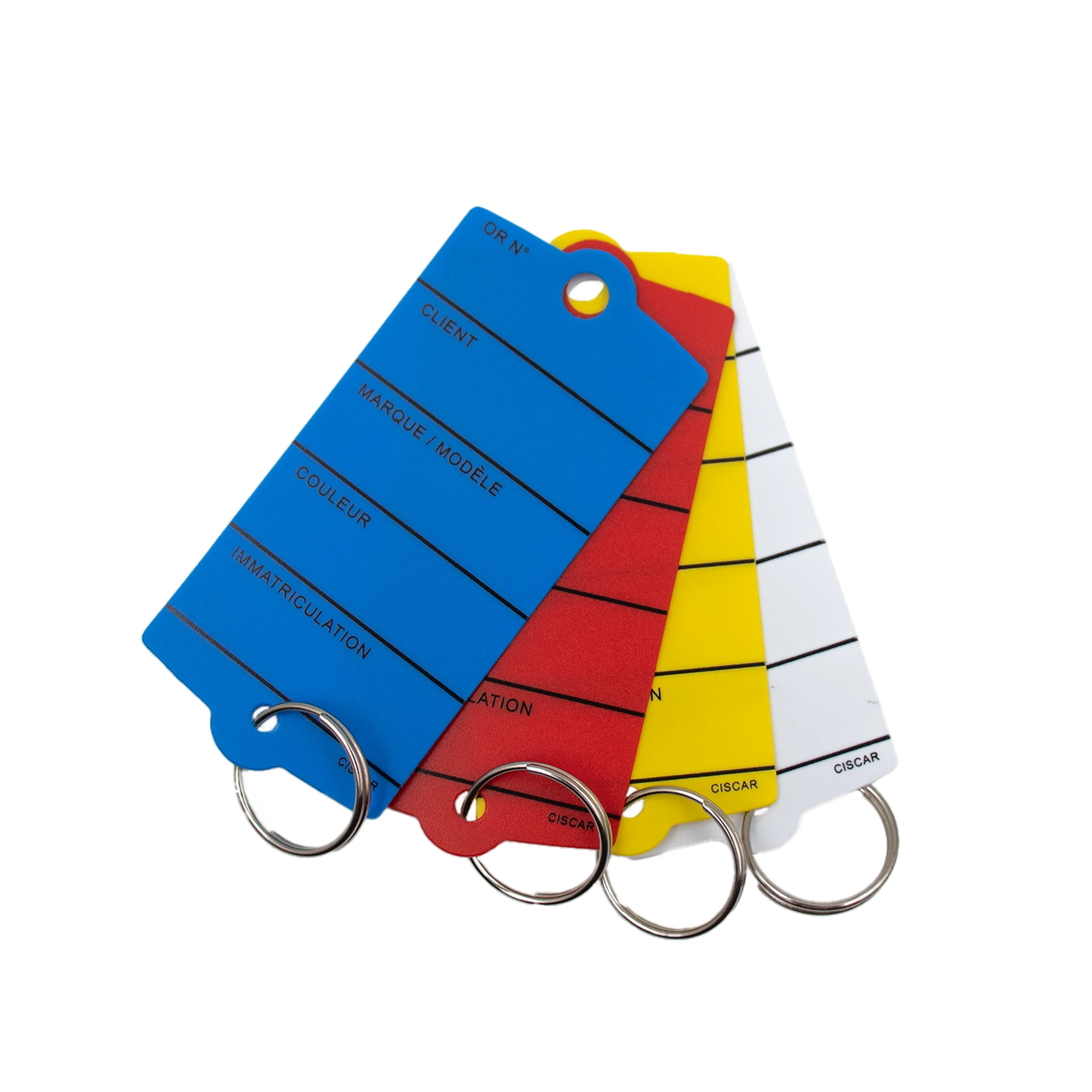 ÉTIQUETTE PLASTIQUE CLÉS - AVEC ANNEAU METALLIQUE