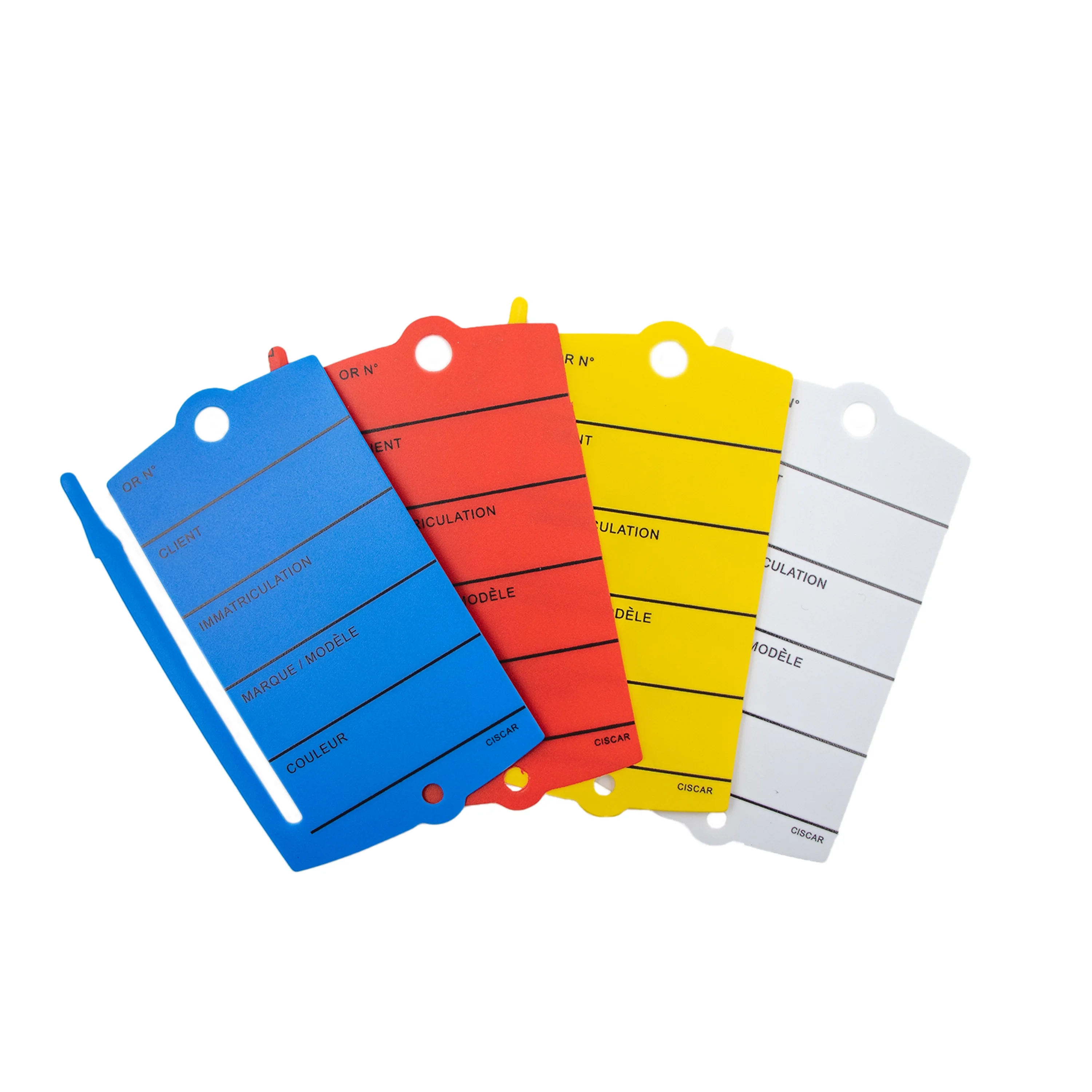 ÉTIQUETTE PLASTIQUE CLÉS - AVEC LANGUETTE VERTICALE