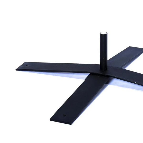 PIED EN CROIX DIMENSIONS 100 X100 CM EN ACIER LAQUE NOIR