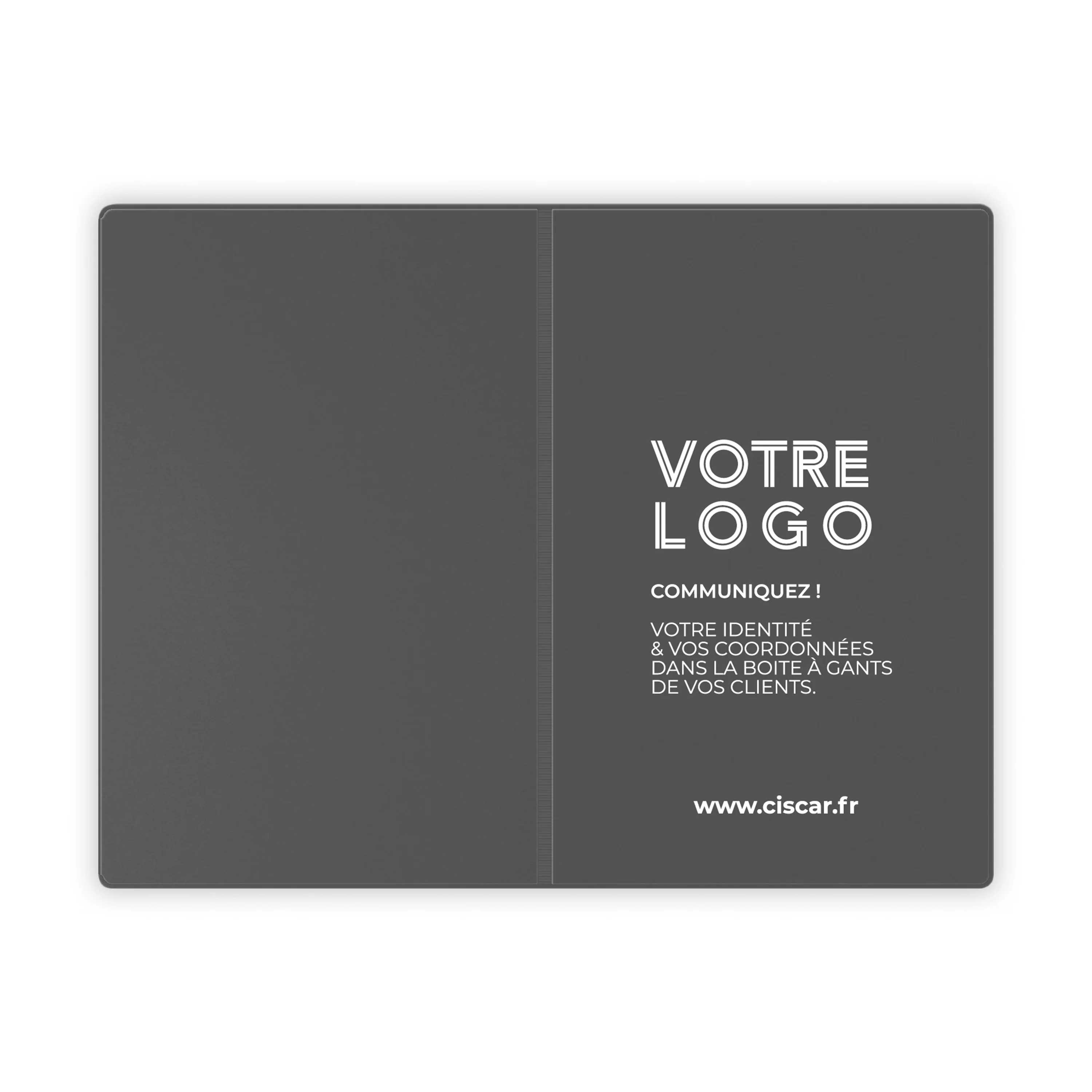 ETUIS CARTE GRISE TRIO GOMME 3 VOLETS - PERSONNALISATION RECTO