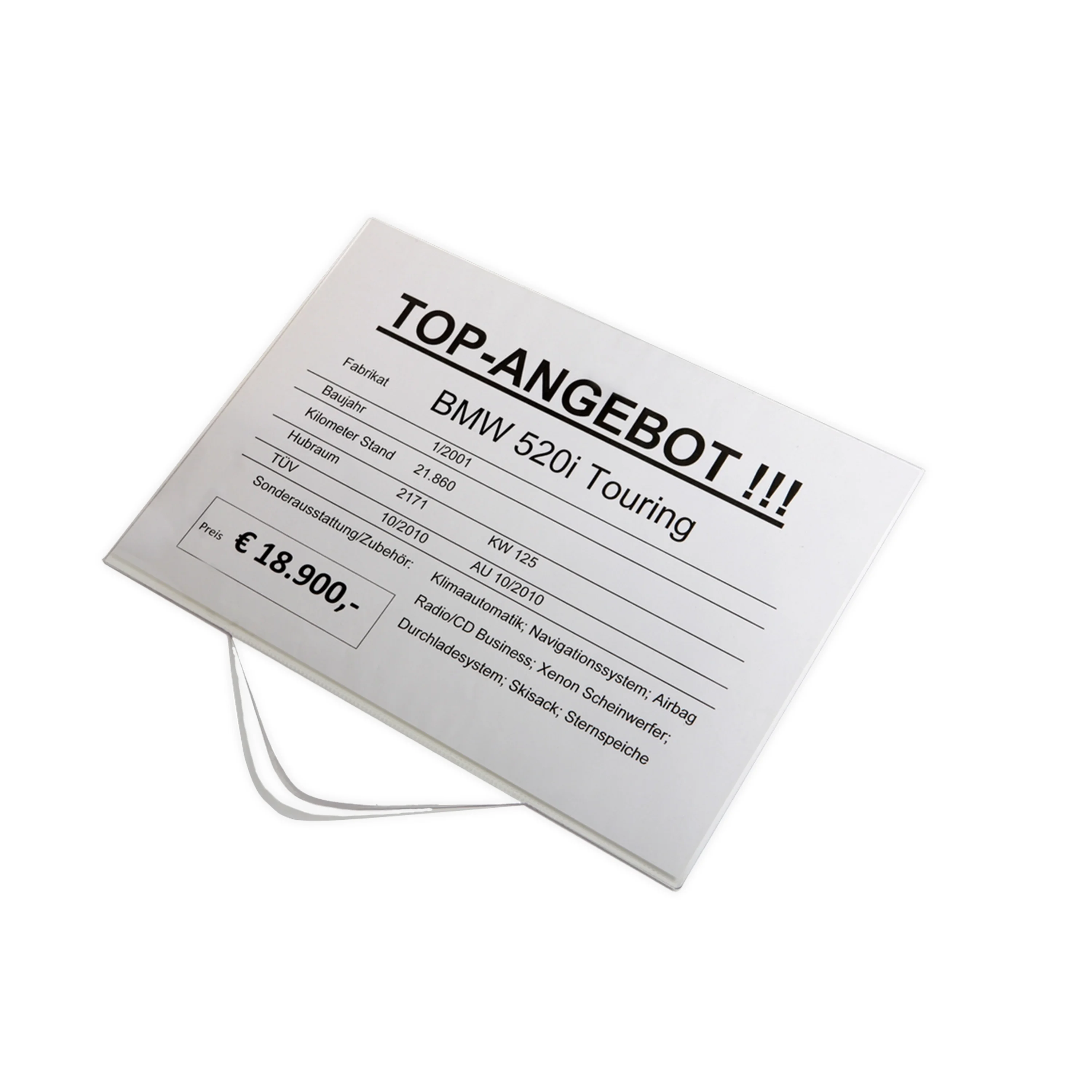 PORTE AFFICHE VN/VO FORMAT HORIZONTAL - LOT DE 5 PIECES