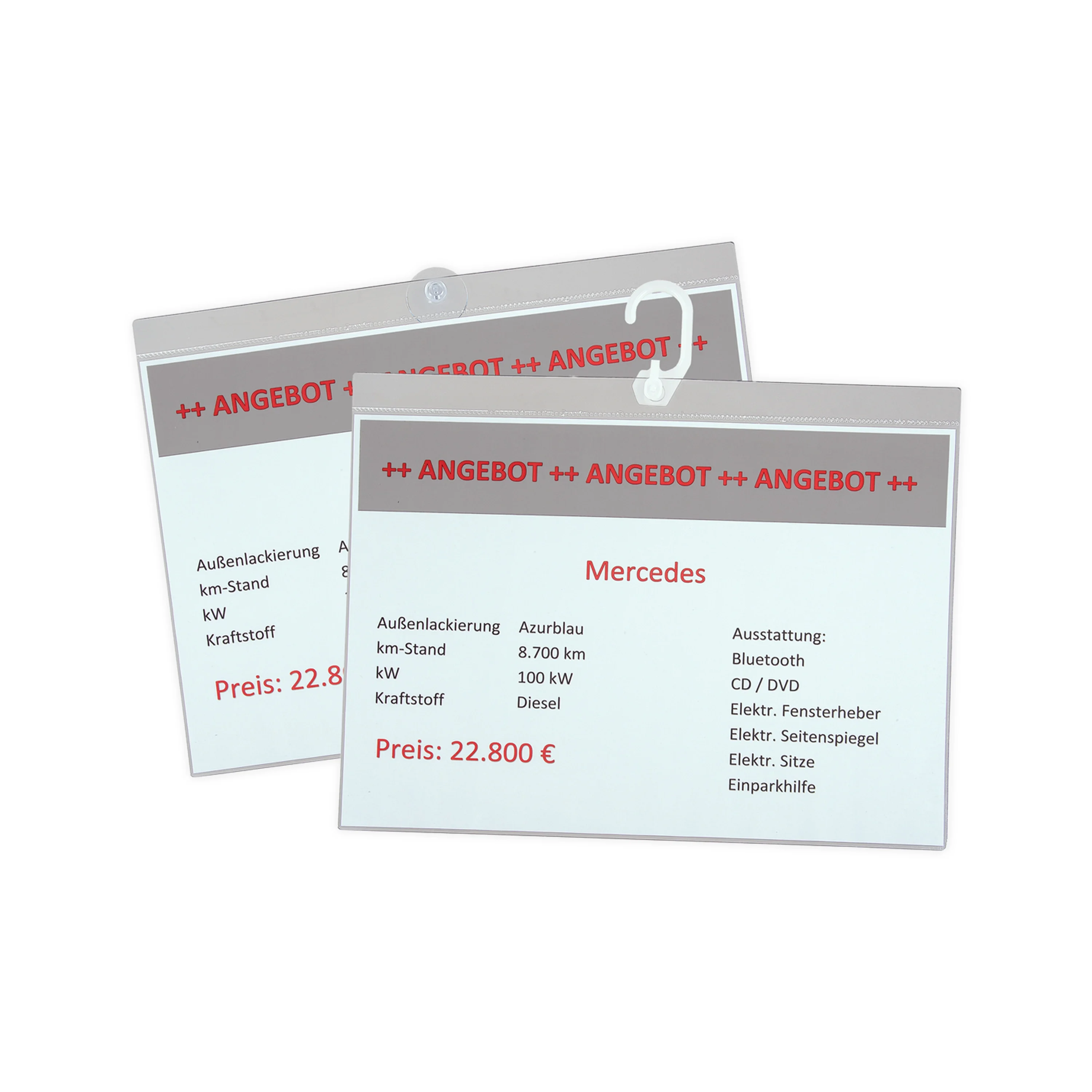 PORTE AFFICHE A3 AVEC VENTOUSE ET CROCHET - LOT DE  5 PIECES