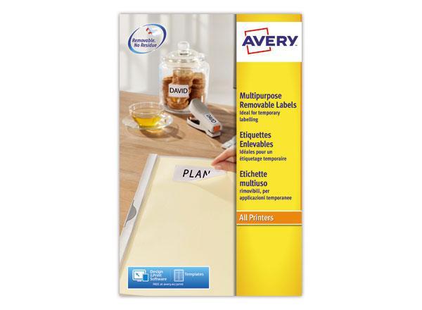 1 Boite de 25 Planches d'étiquettes enlevables laserAVERY 99,1x139mm 100 étiq/boît