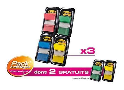 1 Pack avantage 600 index Post It 2,5x4,4 cm souples dont 100 offerts