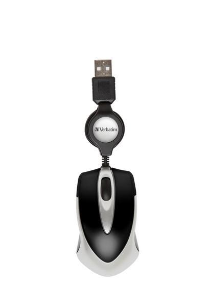 Verbatim Go Mini Optical Travel Mouse - Souris - droitiers et gauchers - optique - filaire - USB - noir