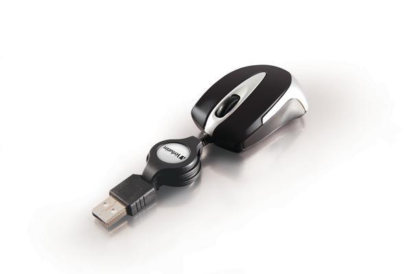 Verbatim Go Mini Optical Travel Mouse - Souris - droitiers et gauchers - optique - filaire - USB - noir