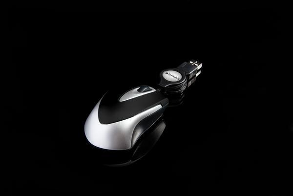 Verbatim Go Mini Optical Travel Mouse - Souris - droitiers et gauchers - optique - filaire - USB - noir