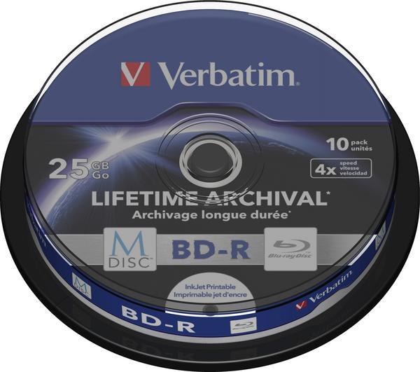 Verbatim M-Disc - 10 x BD-R - 25 Go 4x - surface imprimable par jet d'encre - spindle