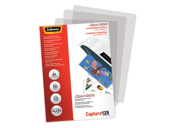 1 Boite de 100 Pochettes de plastification à chaud SuperQuick 125µ