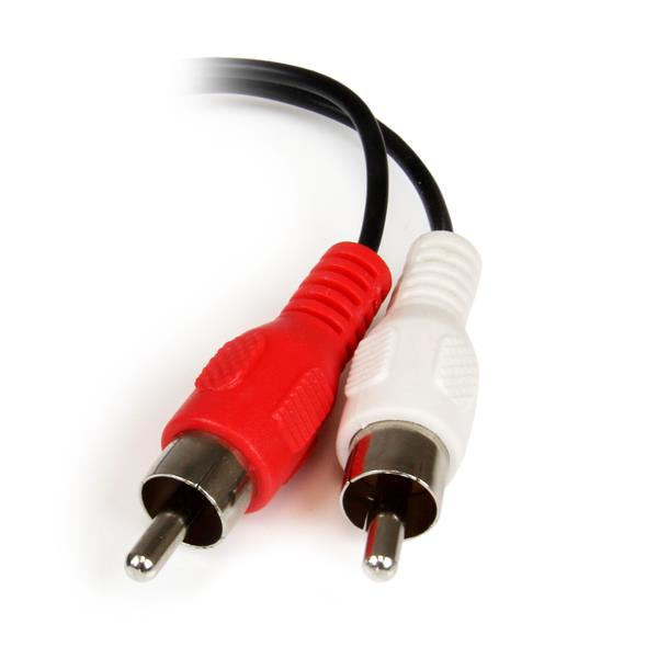 StarTech.com Câble / Cordon en Y Mini-Jack 3,5mm vers 2x RCA de 15 cm - Adaptateur audio Mini-Jack (F) vers 2x Cinch (M) - Câble audio - RCA x 2 mâle pour mini-phone stereo 3.5 mm femelle - 15.24 cm - noir - pour P/N: MU15MMS, MU6MMS