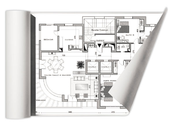 1 Rouleau de papier blanc pour copieur CLAIREFONTAINE 0,914x175 m - 75g