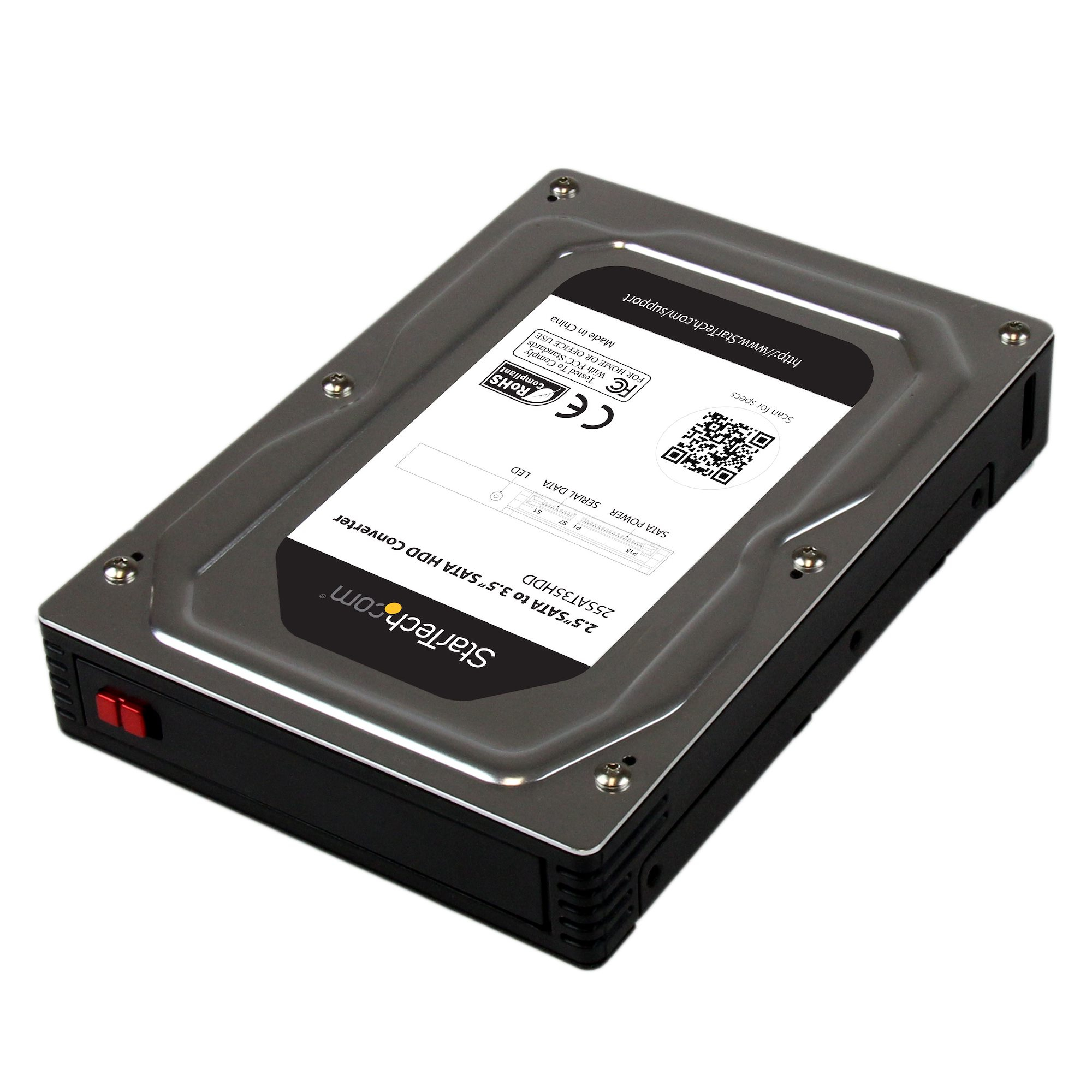 StarTech.com Boîtier Adaptateur en Aluminium pour DD / SSD SATA 2,5" vers 3,5" jusqu'à 12,5 mm - Convertisseur DD / SSD SATA 2,5" à 3,5" - Boitier externe - 2.5" - SATA 6Gb/s - SATA 6Gb/s - pour P/N: S352BU33HR