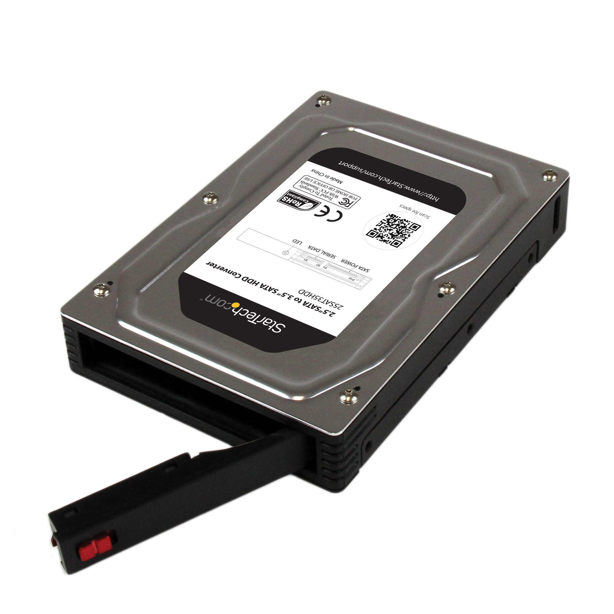 StarTech.com Boîtier Adaptateur en Aluminium pour DD / SSD SATA 2,5" vers 3,5" jusqu'à 12,5 mm - Convertisseur DD / SSD SATA 2,5" à 3,5" - Boitier externe - 2.5" - SATA 6Gb/s - SATA 6Gb/s - pour P/N: S352BU33HR
