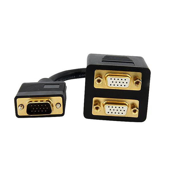 StarTech.com Câble répartiteur / Splitter vidéo VGA de 30cm - Adaptateur doubleur VGA HD15 - 1x (Mâle) vers 2x (Femelle) - Noir - Répartiteur VGA - HD-15 (VGA) (M) pour HD-15 (VGA) (F) - 30 cm - noir - pour P/N: DP2VGAMM6, DP2VGAMM6B, HD2VGAMM6, MXT101MM