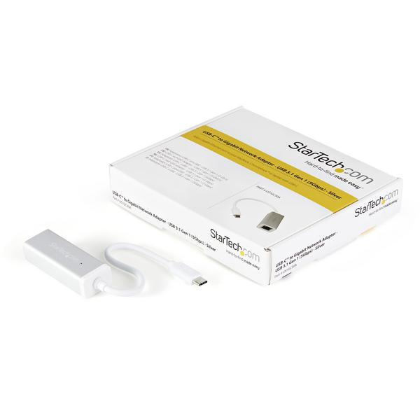 StarTech.com Adaptateur réseau USB-C vers RJ45 Gigabit Ethernet - Argent - Adaptateur réseau - USB-C - Gigabit Ethernet - argent