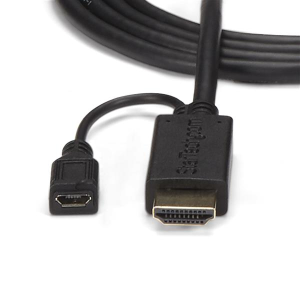 StarTech.com Câble adaptateur HDMI vers VGA de 1,8m - Convertisseur actif HDMI vers VGA HD15 - M/M - 1920x1200 / 1080p - Noir - Câble adaptateur - HDMI, Micro-USB de type B (alimentation uniquement) pour HD-15 (VGA) mâle - 2 m - noir - actif, support 1920