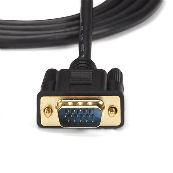 StarTech.com Câble adaptateur HDMI vers VGA de 1,8m - Convertisseur actif HDMI vers VGA HD15 - M/M - 1920x1200 / 1080p - Noir - Câble adaptateur - HDMI, Micro-USB de type B (alimentation uniquement) pour HD-15 (VGA) mâle - 2 m - noir - actif, support 1920