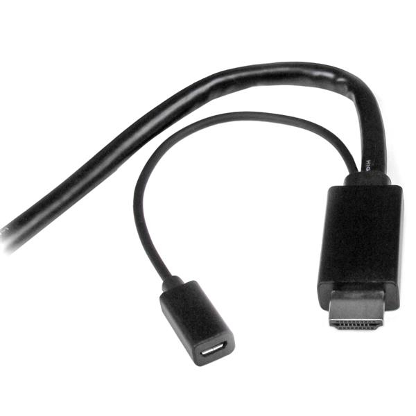 StarTech.com Câble adaptateur HDMI, DisplayPort ou Mini DisplayPort vers HDMI de 2 m - Convertisseur HDMI, DP, Mini DP vers HDMI - Noir - Adaptateur vidéo - HDMI, DisplayPort, Mini DisplayPort mâle pour HDMI, Micro-USB de type B (alimentation uniquement)