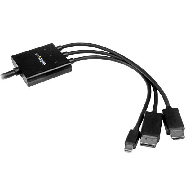 StarTech.com Câble adaptateur HDMI, DisplayPort ou Mini DisplayPort vers HDMI de 2 m - Convertisseur HDMI, DP, Mini DP vers HDMI - Noir - Adaptateur vidéo - HDMI, DisplayPort, Mini DisplayPort mâle pour HDMI, Micro-USB de type B (alimentation uniquement)