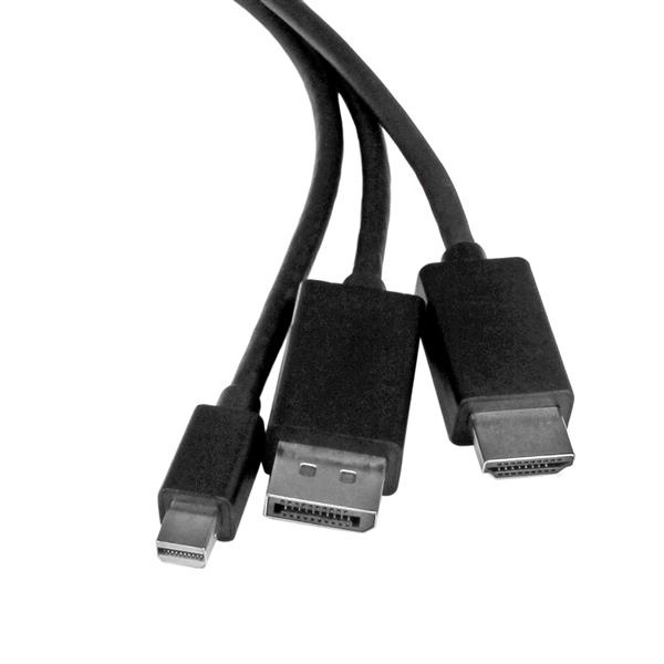 StarTech.com Câble adaptateur HDMI, DisplayPort ou Mini DisplayPort vers HDMI de 2 m - Convertisseur HDMI, DP, Mini DP vers HDMI - Noir - Adaptateur vidéo - HDMI, DisplayPort, Mini DisplayPort mâle pour HDMI, Micro-USB de type B (alimentation uniquement)