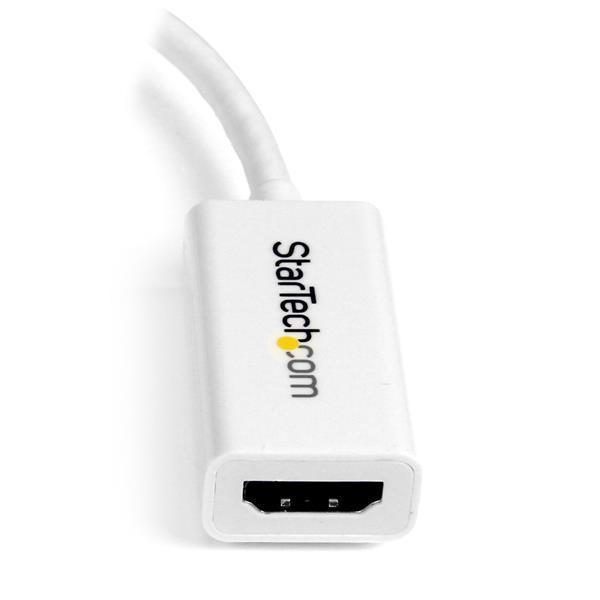 StarTech.com Adaptateur / Convertisseur actif Mini DisplayPort 1.2 vers HDMI 4K pour MacBook Pro / MacBook Air Mini DP - M/F - Blanc - Adaptateur vidéo - Mini DisplayPort mâle pour HDMI femelle - 15 cm - blanc - actif, support 4K30Hz (3840 x 2160)