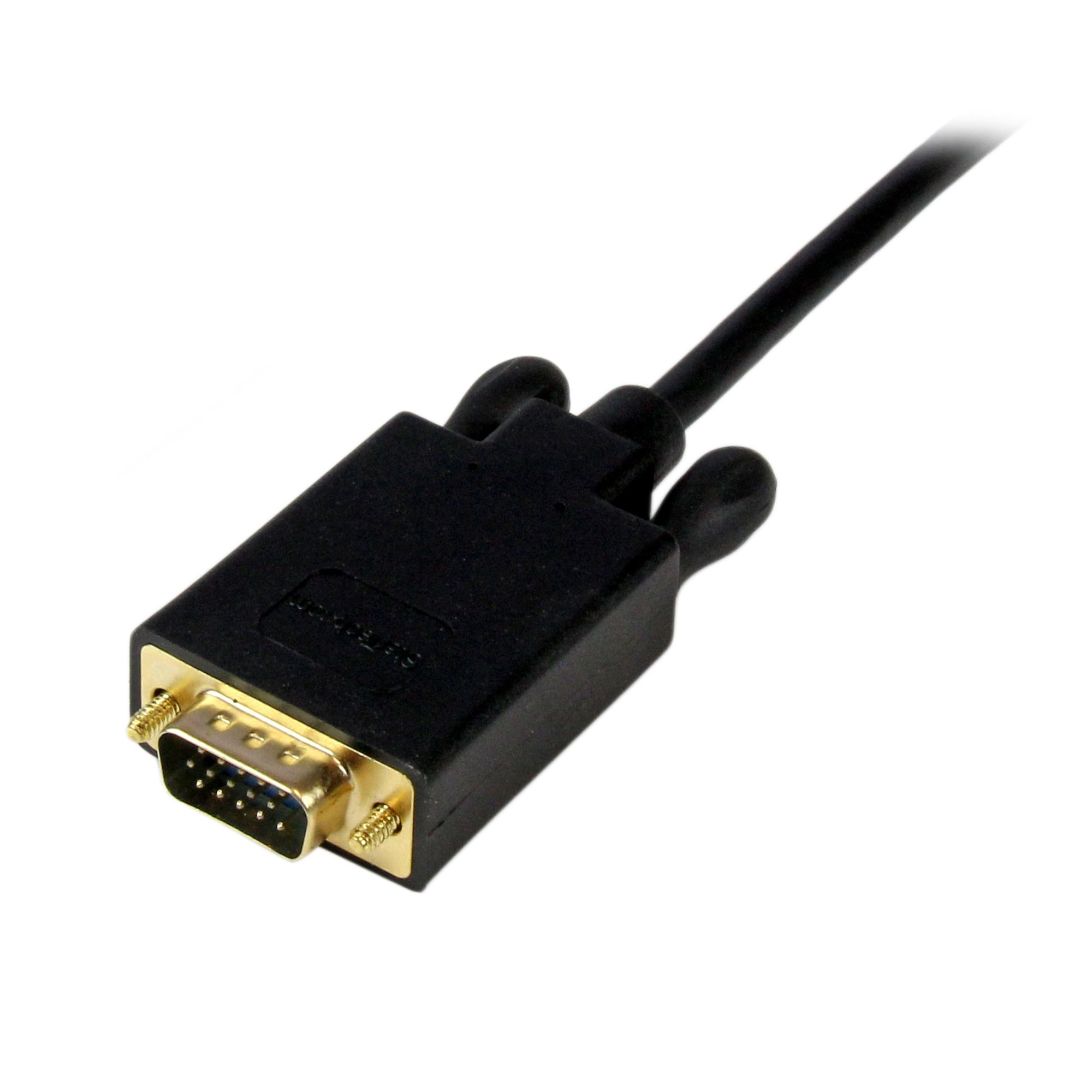 StarTech.com Adaptateur Mini DisplayPort vers VGA - Câble Display Port Mâle VGA Mâle 1920x1200 - Noir 1,8m (MDP2VGAMM6B) - Câble adaptateur - Mini DisplayPort (M) pour HD-15 (VGA) (M) - Displayport 1.2/Thunderbolt - 1.8 m - actif, support 1920 x 1200 (WUX