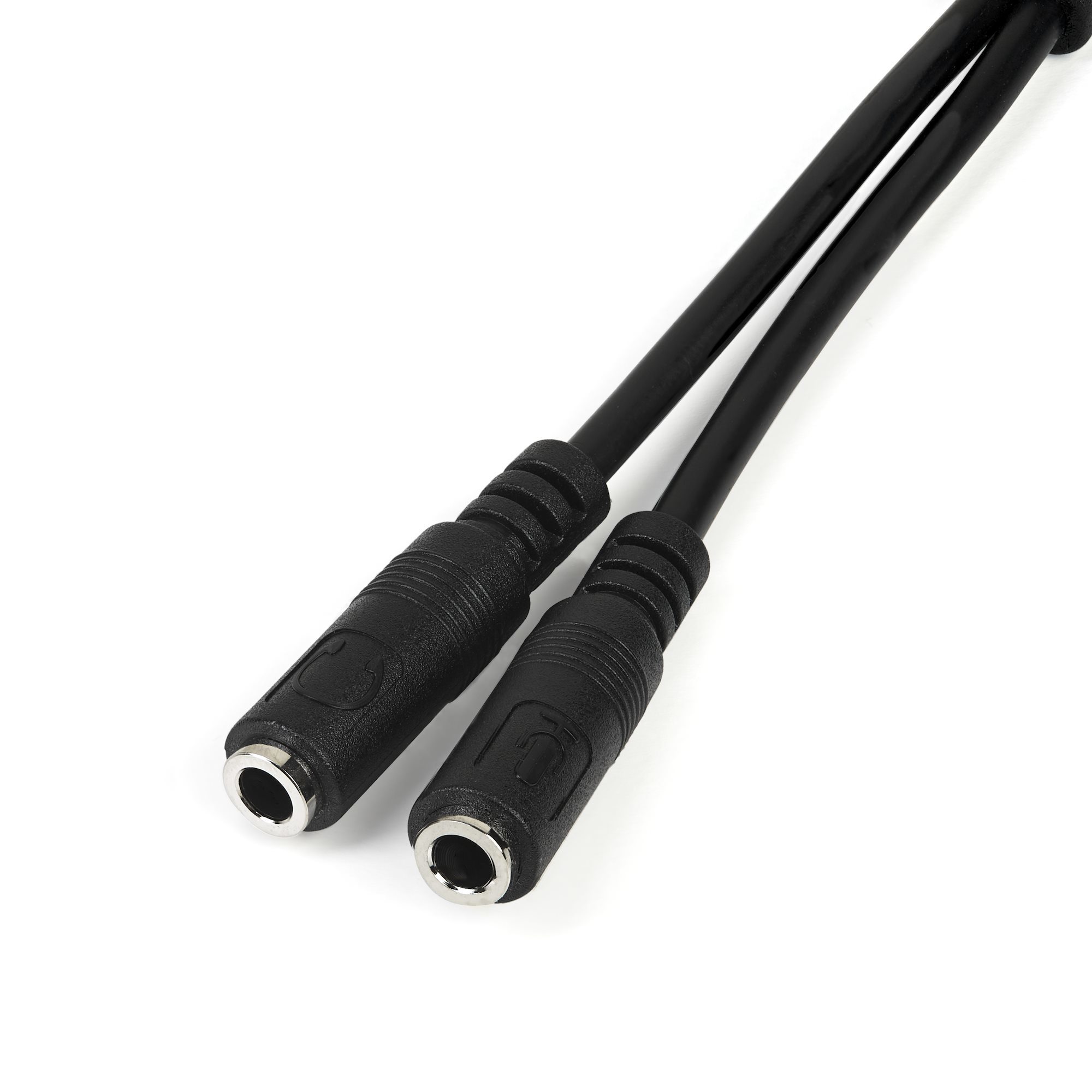 StarTech.com Adaptateur casque avec prises écouteur / microphone séparées - Répartiteur de casque micro - mini jack 4 pôles mâle pour jack mini femelle - 20 cm - noir - pour P/N: DK30A2DH, DK30CHDDPPD, DK30CHDPPDUE, MST30C2HDPPD, USB3SMDOCK4K, USB3VDOCKD
