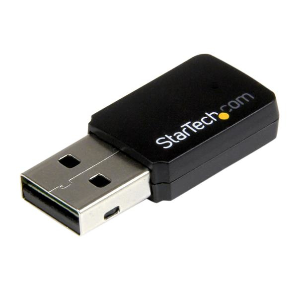 StarTech.com Mini adaptateur / Clé USB 2.0 WiFi 802.11ac - 2,4 / 5GHz - Adaptateur réseau - USB 2.0 - Wi-Fi 5 - noir