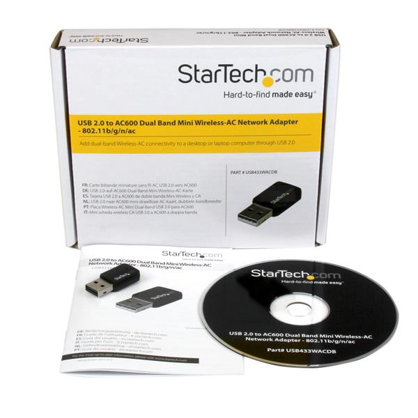 StarTech.com Mini adaptateur / Clé USB 2.0 WiFi 802.11ac - 2,4 / 5GHz - Adaptateur réseau - USB 2.0 - Wi-Fi 5 - noir