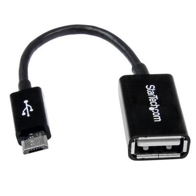 StarTech.com 5in Micro USB to USB OTG Host Adapter - Micro USB Male to USB A Female On-The-GO Host Cable Adapter (UUSBOTG) - Adaptateur USB - USB (F) pour Micro-USB de type B (M) - USB 2.0 OTG - 12.7 cm - noir - pour P/N: ST4300U3C1, ST4300U3C1B