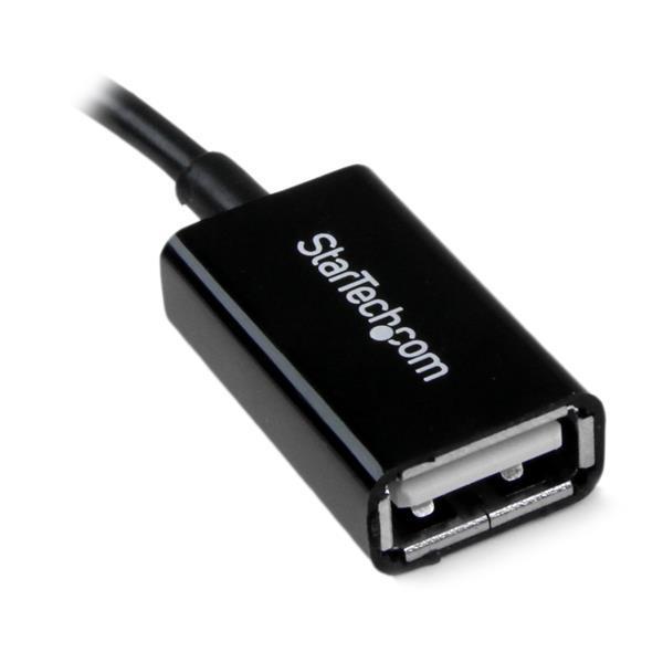 StarTech.com 5in Micro USB to USB OTG Host Adapter - Micro USB Male to USB A Female On-The-GO Host Cable Adapter (UUSBOTG) - Adaptateur USB - USB (F) pour Micro-USB de type B (M) - USB 2.0 OTG - 12.7 cm - noir - pour P/N: ST4300U3C1, ST4300U3C1B