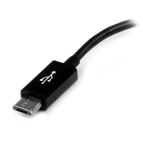 StarTech.com 5in Micro USB to USB OTG Host Adapter - Micro USB Male to USB A Female On-The-GO Host Cable Adapter (UUSBOTG) - Adaptateur USB - USB (F) pour Micro-USB de type B (M) - USB 2.0 OTG - 12.7 cm - noir - pour P/N: ST4300U3C1, ST4300U3C1B