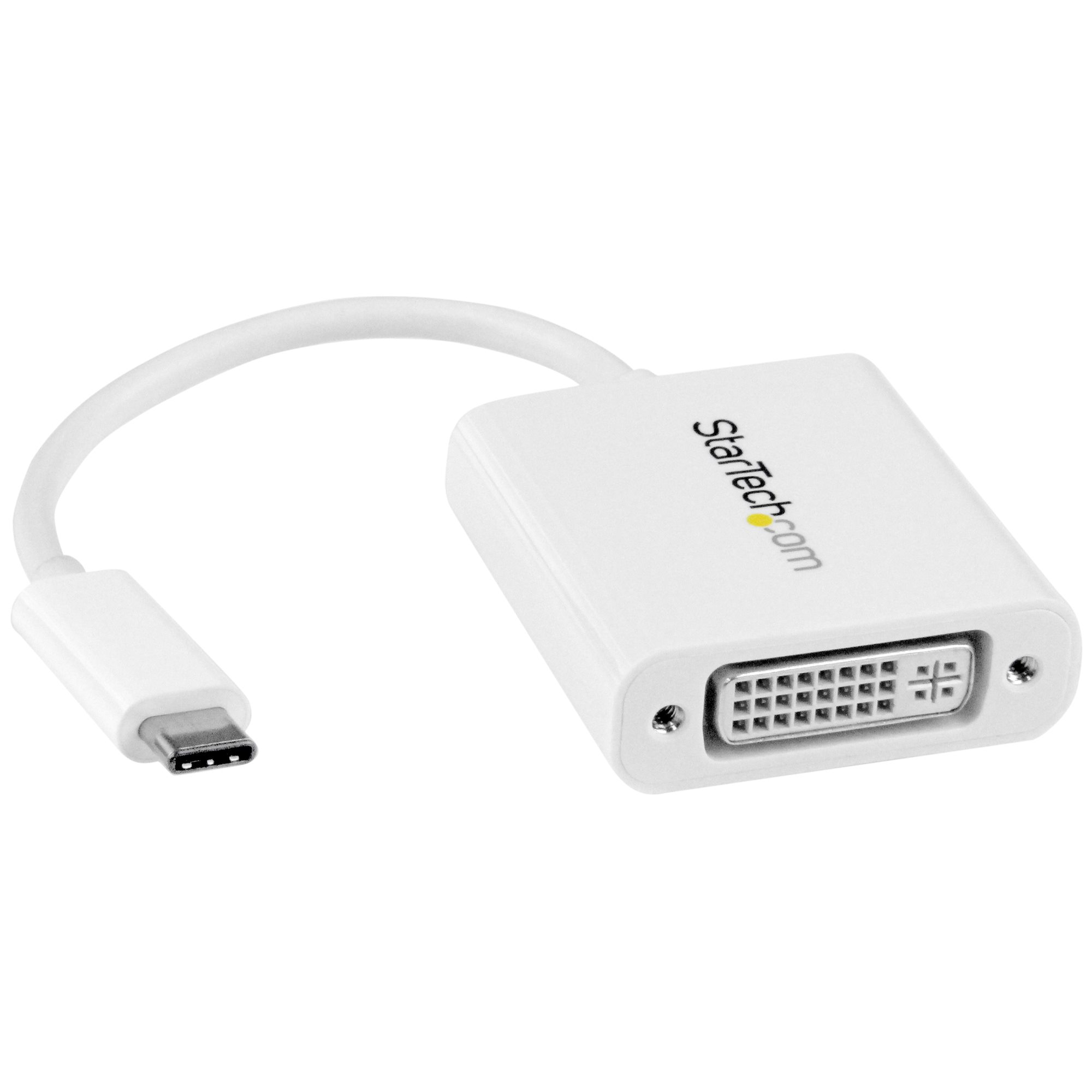 StarTech.com Adaptateur vidéo USB Type-C vers DVI - Convertisseur USB-C vers DVI-I - M/F - 1920x1200 - Blanc (CDP2DVIW) - Adaptateur vidéo externe - USB-C - DVI - blanc - pour P/N: TB4CDOCK
