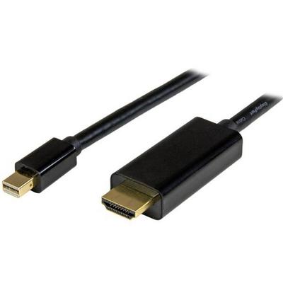 StarTech.com Câble adaptateur Mini DisplayPort vers HDMI de 2 m - Convertisseur Mini DP vers HDMI avec câble intégré - M/M - 4K - Noir - Câble adaptateur - Mini DisplayPort mâle pour HDMI mâle - 2 m - noir - support 4K
