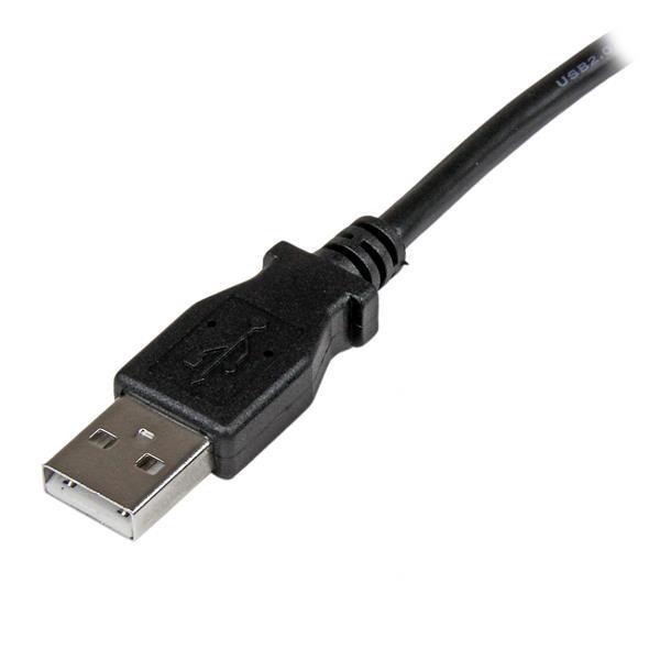 StarTech.com Câble USB 2.0 Type A vers USB Type B Coudé à Gauche Mâle / Mâle - Adaptateur pour imprimante 3 m Noir - Câble USB - USB type B (M) pour USB (M) - USB 2.0 - 3 m - connecteur à angle gauche - noir - pour P/N: ICUSB232D