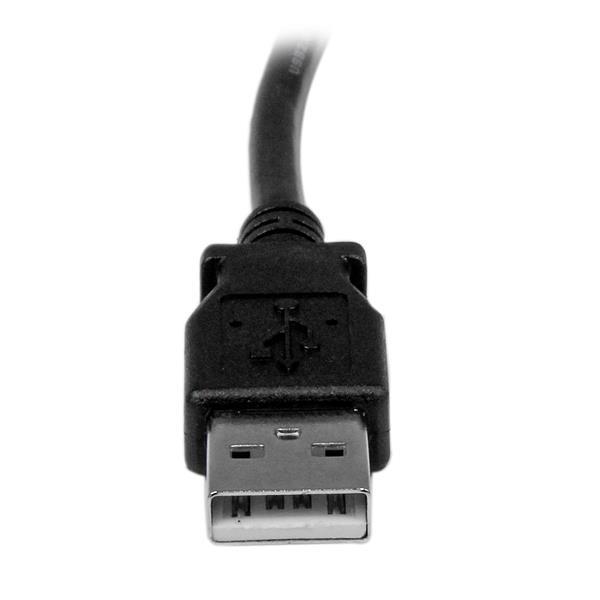 StarTech.com Câble USB 2.0 Type A vers USB Type B Coudé à Gauche Mâle / Mâle - Adaptateur pour imprimante 3 m Noir - Câble USB - USB type B (M) pour USB (M) - USB 2.0 - 3 m - connecteur à angle gauche - noir - pour P/N: ICUSB232D
