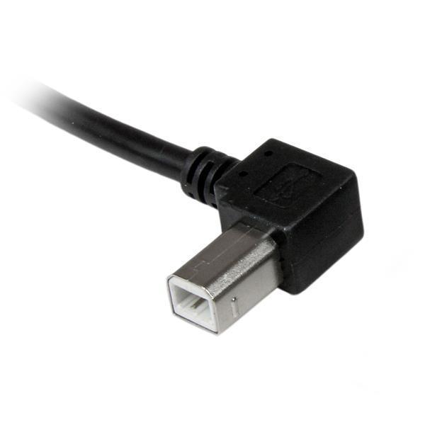 StarTech.com Câble USB 2.0 Type A vers USB Type B Coudé à Gauche Mâle / Mâle - Adaptateur pour imprimante 3 m Noir - Câble USB - USB type B (M) pour USB (M) - USB 2.0 - 3 m - connecteur à angle gauche - noir - pour P/N: ICUSB232D