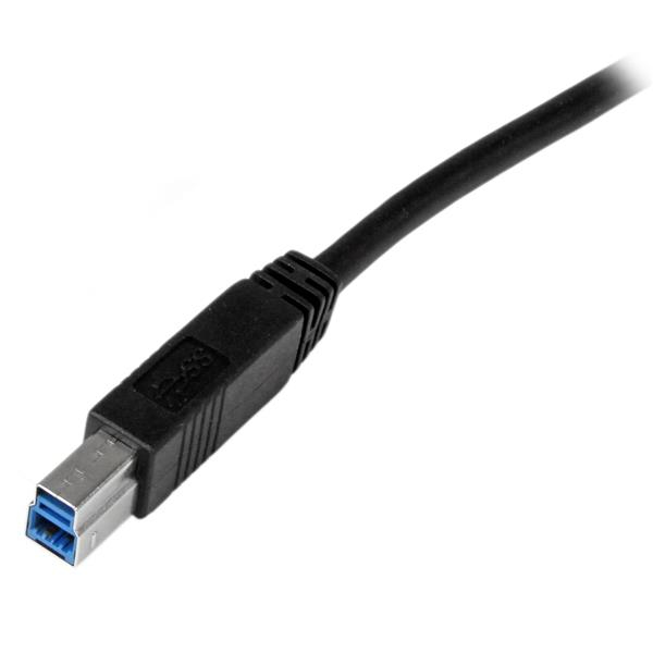 StarTech.com Câble certifié USB 3.0 A vers B de 2 m - Cordon USB3 SuperSpeed USB A vers USB B en noir - M/M - Câble USB - USB Type B (M) pour USB type A (M) - USB 3.0 - 2 m - moulé - noir - pour P/N: KITBXDOCKPEU, KITBXDOCKPNA, KITBXDOCKPUK, SV231HU34K6,