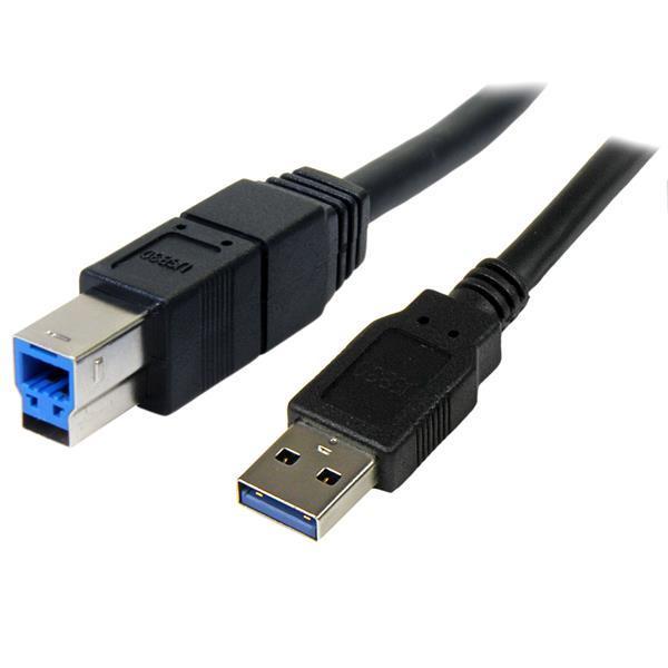StarTech.com Câble USB 3.0 SuperSpeed 3 m - Cordon USB 3.0 A vers B Mâle / Mâle - 3 mètres Noir - Câble USB - USB Type B (M) pour USB type A (M) - USB 3.0 - 3 m - moulé - noir