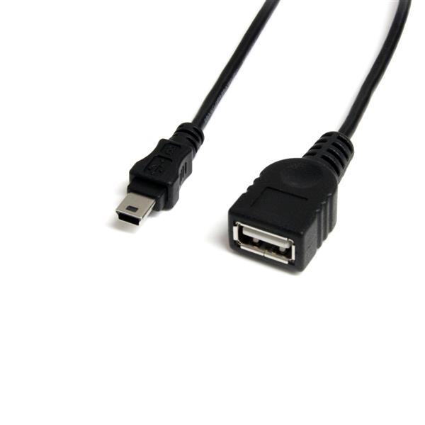 StarTech.com Câble Mini USB 2.0 de 30cm - Cordon USB A vers Mini B - Femelle / Mâle - Noir - Câble USB - USB (F) pour mini USB type B (M) - USB 2.0 - 30 cm - noir